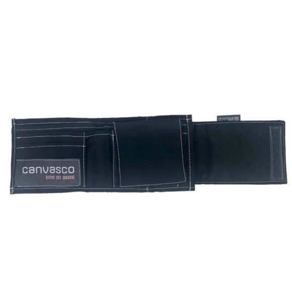 Canvasco cash Men's Black Yellow Striped Trifold Recycled Sail Wallet OS - Picture 4 of 11